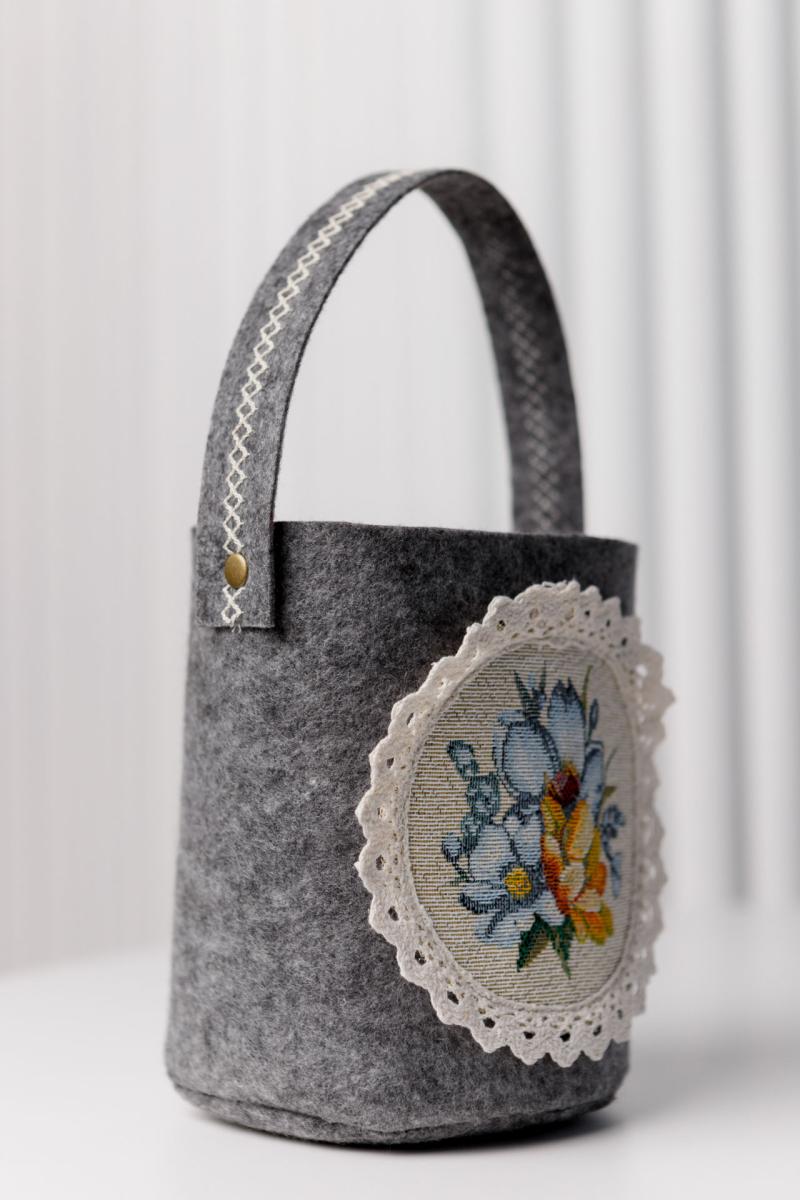 Декоративний кошик з ручкою для дрібниць Primavera Прованс, 16х16 см