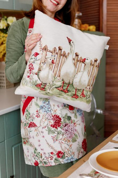 Гобеленова подушка декоративна Троє гусей ПРОВАНС, 45х45см 034201