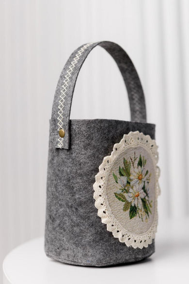 Декоративний кошик з ручкою для дрібниць Provence ПРОВАНС, 16х16см 039698