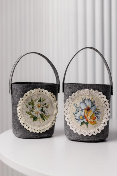 Декоративний кошик з ручкою для дрібниць Provence ПРОВАНС, 16х16см 039698