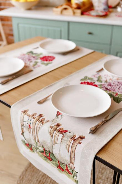 Доріжка на стіл Гуси ПРОВАНС, 35х100см 034161