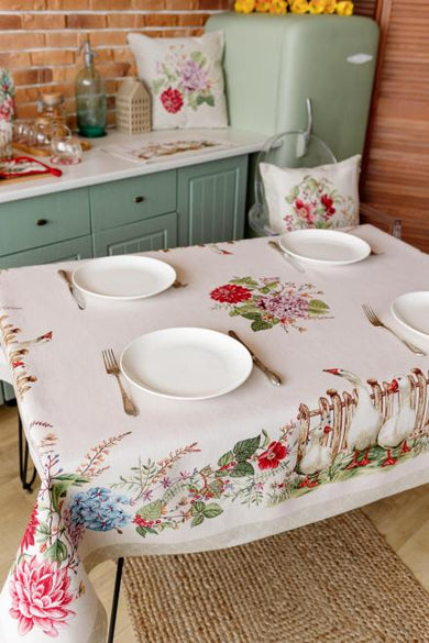 Гобеленова наволочка декоративна Квіти в рамці ПРОВАНС, 45х45см 034209