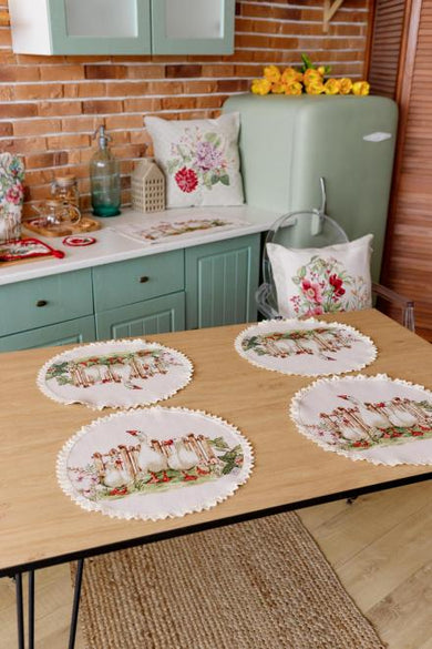 Серветка кругла Гуси ПРОВАНС, D35см 034081