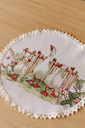 Серветка кругла Гуси ПРОВАНС, D35см 034081