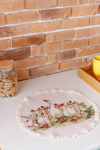 Серветка кругла Гуси ПРОВАНС, D35см 034081