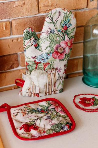 Гобеленова рукавиця для кухні Гуси ПРОВАНС, 32х15см 034325