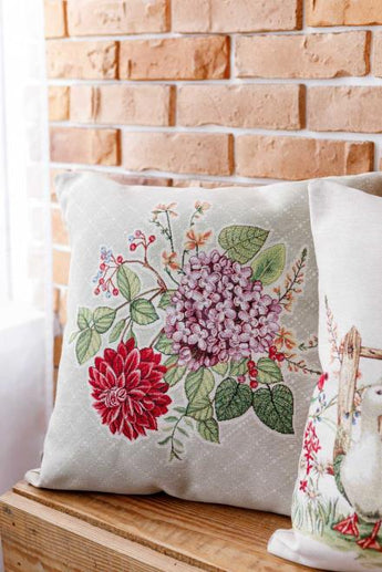 Гобеленова подушка декоративна Букет квітів ПРОВАНС, 45х45см 034205