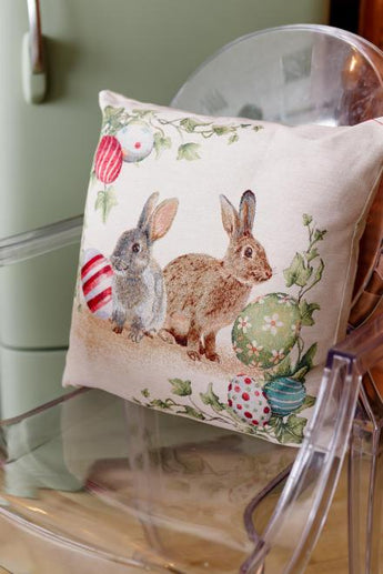 Великоднева декоративна подушка  Веснянка Зайці ПРОВАНС, 45х45см 034270