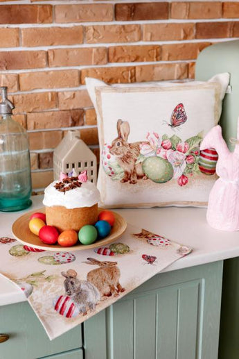 Великоднева декоративна наволочка Веснянка Зайчик ПРОВАНС, 45х45см 034266