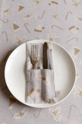 Набір новорічних чохлів для приборів Шапочки на бежевому ПРОВАНС, 24х10см 038509