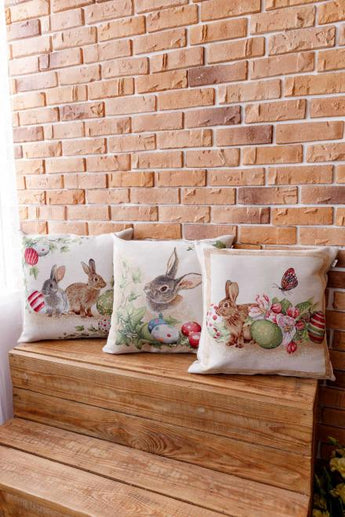 Великоднева декоративна подушка  Веснянка Заєць ПРОВАНС, 45х45см 034268