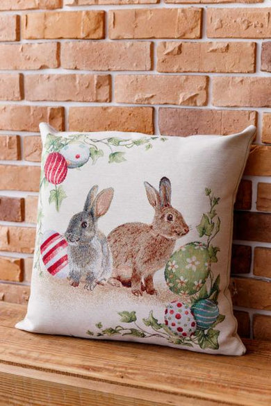 Великоднева декоративна наволочка Веснянка Зайці ПРОВАНС, 45х45см 034264