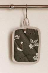 Новорічна прихватка Шапочки на зеленому ПРОВАНС, 15х20см 037918