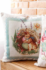 Великодня подушка Злагода Зайчик зі стрічкою ПРОВАНС, 45х45см 034256