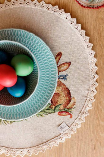 Великодня кругла серветка на стіл Злагода ПРОВАНС, D35см 034089