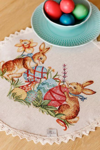 Великодня кругла серветка на стіл Злагода ПРОВАНС, D35см 034089