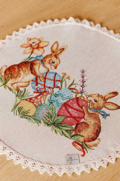 Великодня кругла серветка на стіл Злагода ПРОВАНС, D35см 034089