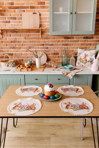 Великодня кругла серветка на стіл Злагода ПРОВАНС, D35см 034089