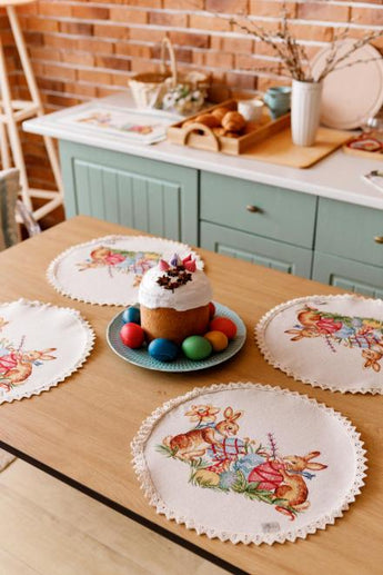 Великодня кругла серветка на стіл Злагода ПРОВАНС, D35см 034089