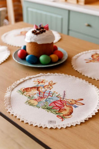 Великодня кругла серветка на стіл Злагода ПРОВАНС, D35см 034089
