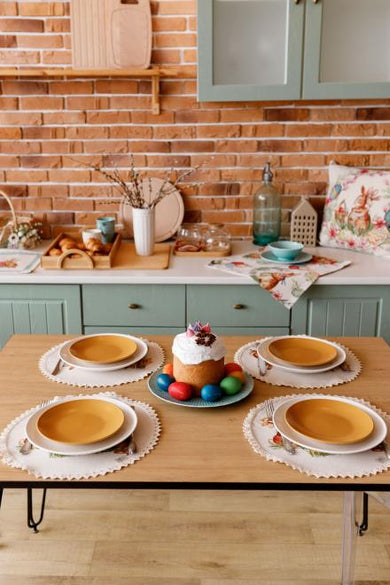 Великодня кругла серветка на стіл Злагода ПРОВАНС, D35см 034089