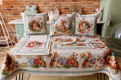 Великодня подушка Злагода Зайчик зі стрічкою ПРОВАНС, 45х45см 034256