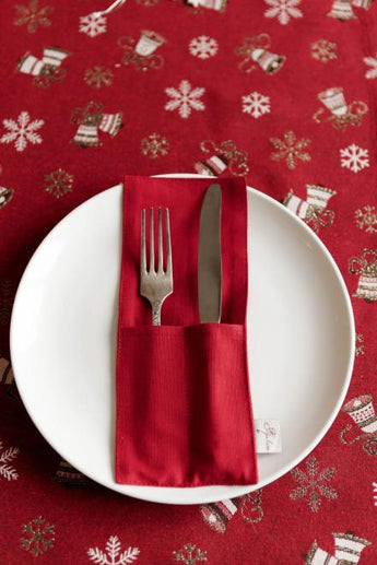 Чохол для столових приборів червоний ПРОВАНС, 24х10см 037928
