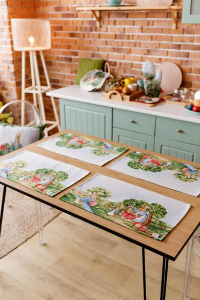 Серветка гобеленова на стіл Галявина ПРОВАНС, 30х50см 034083