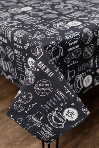 Скатертина на стіл Breakfast black ПРОВАНС, 136х180см 039623