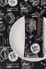 Скатертина на стіл Breakfast black ПРОВАНС, 120х136см 039621
