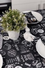 Скатертина на стіл Breakfast black ПРОВАНС, 120х136см 039621