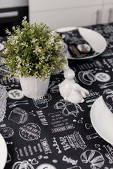 Скатертина на стіл Breakfast black ПРОВАНС, 136х180см 039623