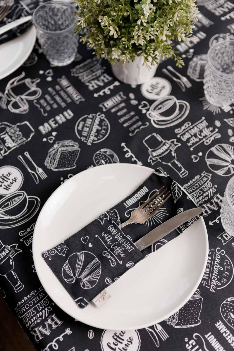 Чохол для столових приладів Breakfast black ПРОВАНС, 24х10см 039661