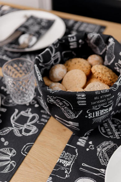 Універсальний кошик для зберігання Breakfast black ПРОВАНС, 14х16х15см 039625