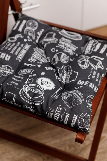 Подушка для стільця Breakfast black ПРОВАНС, 40х40см 039483
