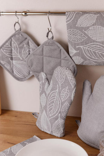 Кухонна рукавичка Листя сіра ПРОВАНС, 31х18 см 039514