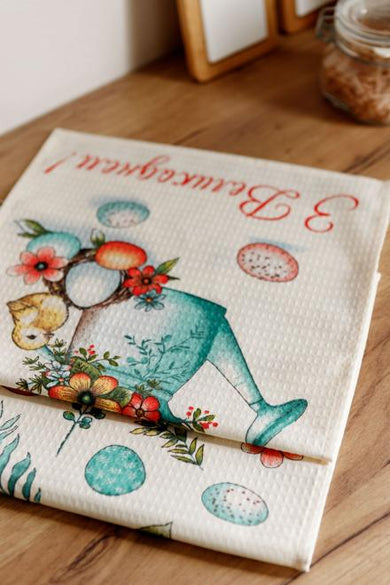 Великодній вафельний рушник Пасхальний Букет ПРОВАНС, 33х60 см 034628