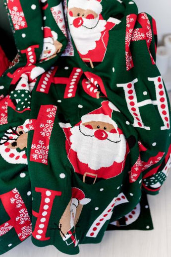 Новорічний плед в'язаний 