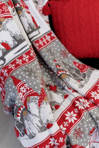 Новорічний плед в'язаний Веселі гноми ПРОВАНС, 90х130см 037813