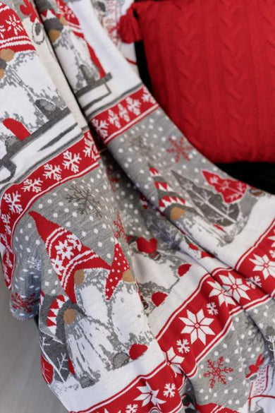 Новорічний плед в'язаний Веселі гноми ПРОВАНС, 90х130см 037813