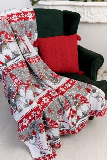 Новорічний плед в'язаний Веселі гноми ПРОВАНС, 90х130см 037813