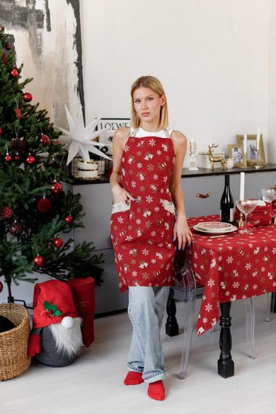 Фартух новорічний Дзвіночки на червоному ПРОВАНС, універсальний 036876