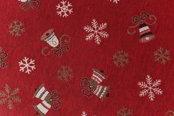 Декоративний новорічний чобіток Дзвіночки на червоному ПРОВАНС, 34х26см 037546