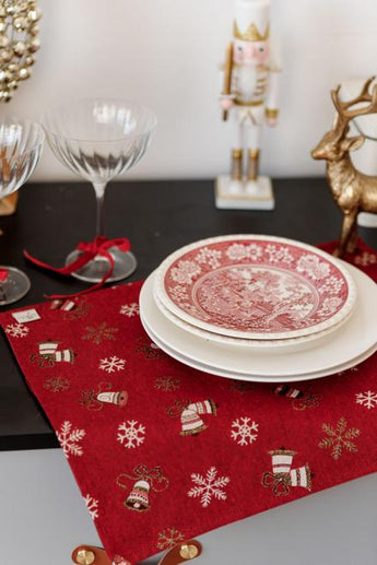 Серветка новорічна Дзвіночки на червоному ПРОВАНС, 35х45см 036840