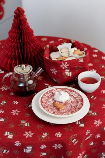 Кошик для зберігання Дзвіночки на червоному ПРОВАНС, 18х18х14см 036834