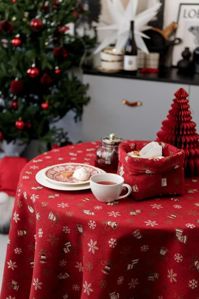 Кошик для зберігання Дзвіночки на червоному ПРОВАНС, 18х18х14см 036834