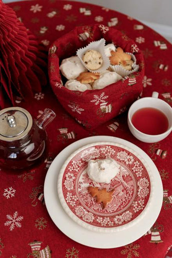 Кошик для зберігання Дзвіночки на червоному ПРОВАНС, 18х18х14см 036834