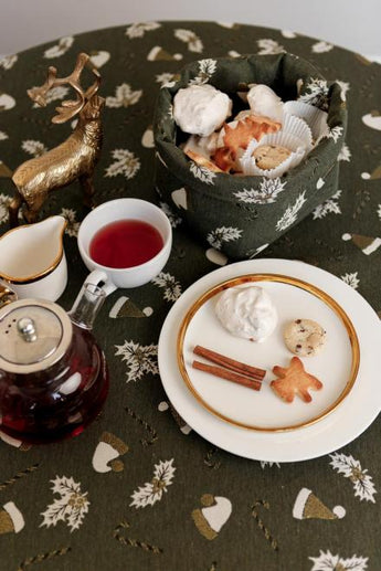 Кошик для зберігання Шапочки на зеленому ПРОВАНС, 18х18х14см 036832