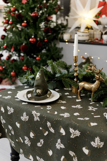 Декоративний новорічний чобіток Шапочки на зеленому ПРОВАНС, 34х26см 037544