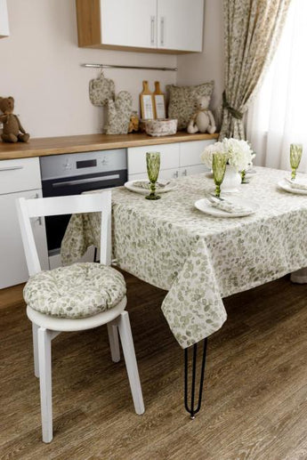 Кругла подушка на стілець Тереза Листочки ПРОВАНС, D40см 034533